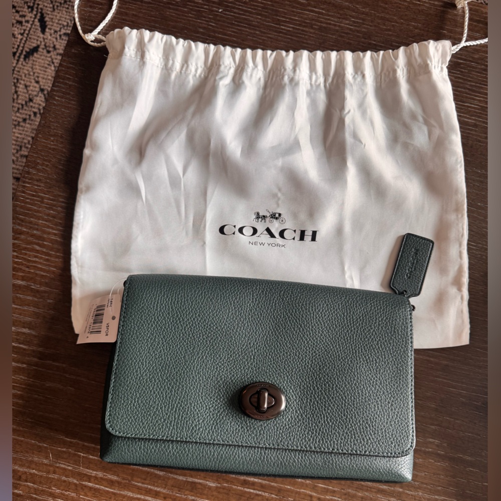 Coach Forest Green Leather Shoulder Bag